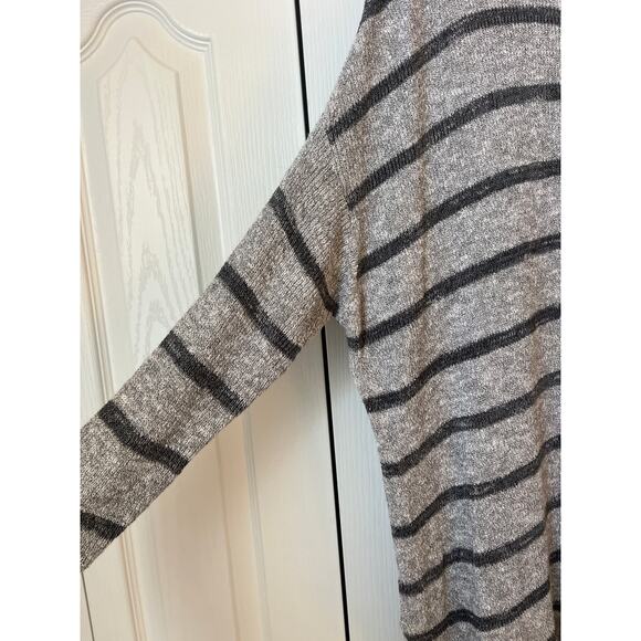 FREE PEOPLE Oversized Cotton Striped Grey Sweater - Picture 5 of 6